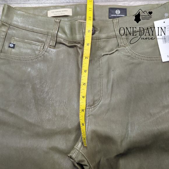 Adriano Goldschmied The Farrah High Rise Faux Leather Skinny Jeans Size 27 (4) - Picture 4 of 6